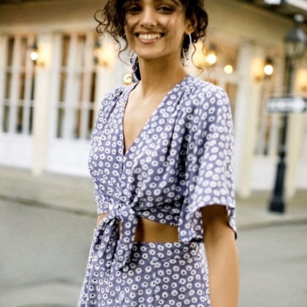 Faithfull The Brand x Anthropologie Danic Crop Top and skirt